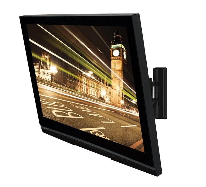Uchwyt B-Tech BT7524 Nachylany i obrotowy uchwyt montażowy. Do standardów mocowania VESA 75 x 75 mm oraz 100 x 100 mm. Odstęp od ściany: 52 mm. Nachylenie ekranu +17° -10° do przodu i do tyłu. Pokrywa z tworzywa sztucznego osłaniająca mocowanie. Łatwy montaż.