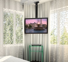 Uchwyt B-Tech BT8426 Sufitowy i obrotowy uchwyt do tv. Do standardów mocowania VESA 50mm x 50mm, 75mm x 75mm, 100mm x 100mm, 100mm x 200mm, 200mm x 200mm, 300mm x 200mm, 400mm x 200mm.Długość ramienia regulowana: 600mm do 1000mm. Łatwy montaż.