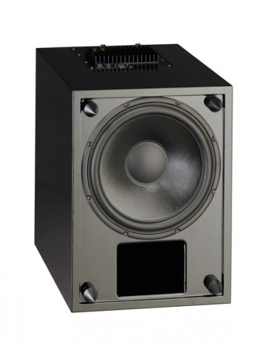 AQ PONTOS W - Aktywny subwoofer wyposażony w 30 cm głośnik niskotonowy, stojący na podłodze, zamontowany na czterech regulowanych stalowych kolcach, wzmacniacz 120 W