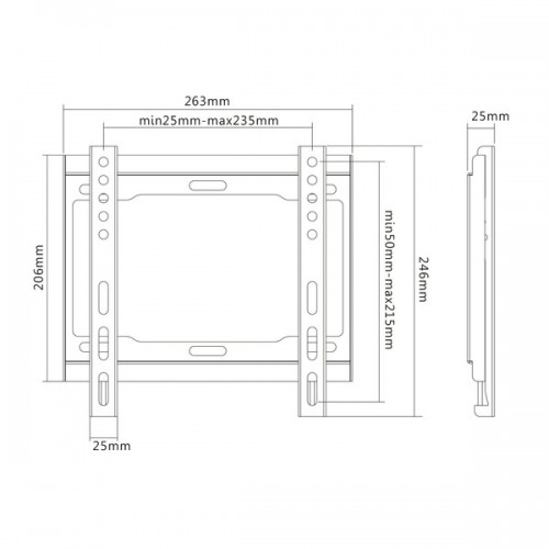 Płaski uchwyt do telewizora lcd o przekątnej os 23 do 42 cali