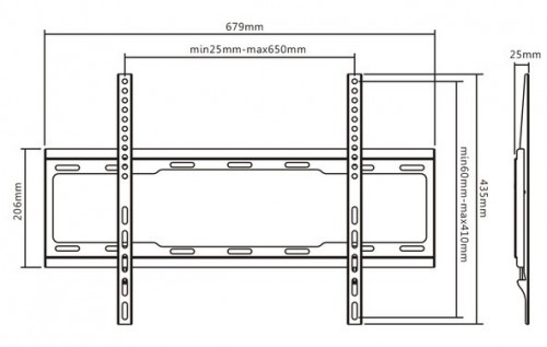 Płaski uchwyt do telewizora lcd o przekątnej od 42 do 70 cali