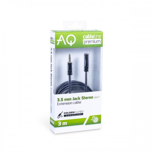 Przedłużacz jack 3,5mm stereo AQ Premium Długość: 3,0m