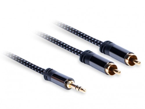 Jack 3,5 mm - 2xRCA (M) stereo, AQ Premium Długość: 0,75m