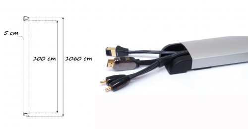 Sonorous CC100 Aluminiowa maskownica na kable, długość 100 cm - SREBRNY