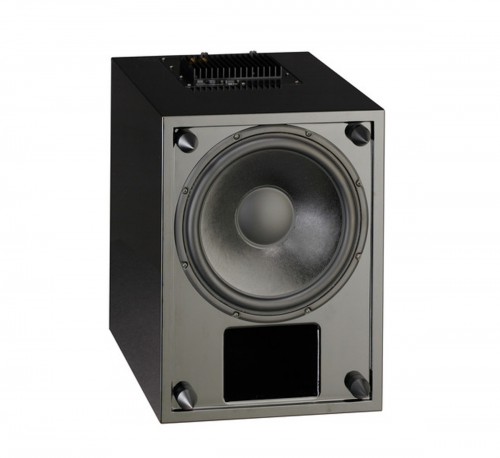 AQ PONTOS W - Aktywny subwoofer wyposażony w 30 cm głośnik niskotonowy, stojący na podłodze, zamontowany na czterech regulowanych stalowych kolcach, wzmacniacz 120 W