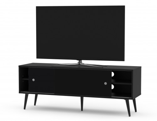 Drewniana szafka rtv SONOROUS RTRA-140-BLK-BLK szerokość 140 cm 