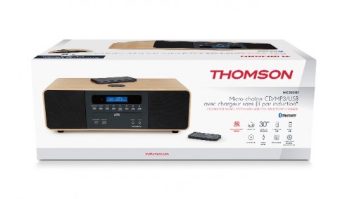 Mikro wieża Thomson MIC202IBT z Bluetooth i ładowarką indukcyjną do telefonu radio FM z RDS odtwarza CD/MP3