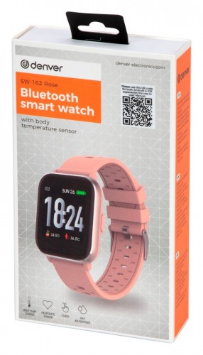 Denver SW-162 Smartwatch z Bluetooth, czujnikiem temperatury ciała i czujnikiem tętna