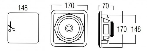 ARTSOUND FL101T  płaski głośnik ścienny instalacyjny 100 V, kwadratowy, biały