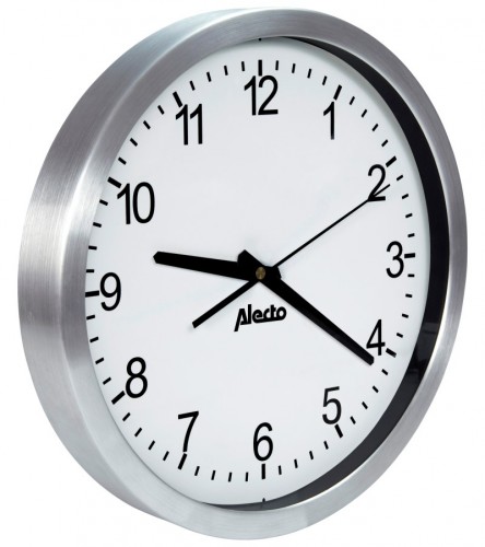 Duży analogowy zegar ścienny, aluminium z mechanizmem kwarcowym Alecto AK-10