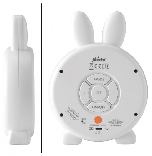 Lampka nocna z budzikiem, trener snu Alecto BC100BUNNY 