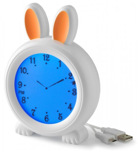 Lampka nocna z budzikiem, trener snu Alecto BC100BUNNY 