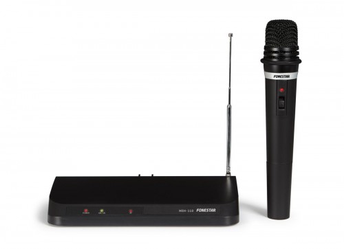 Fonestar MSH-110 -  Zestaw bezprzewodowy VHF: Odbiornik + mikrofon do ręki, pasmo 174-194 MHz. 11 kanałów