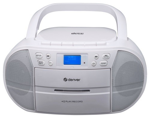 Denver TDC-280B Boombox z radiem FM/DAB+, CD, USB i odtwarzaczem kasetowym, biały