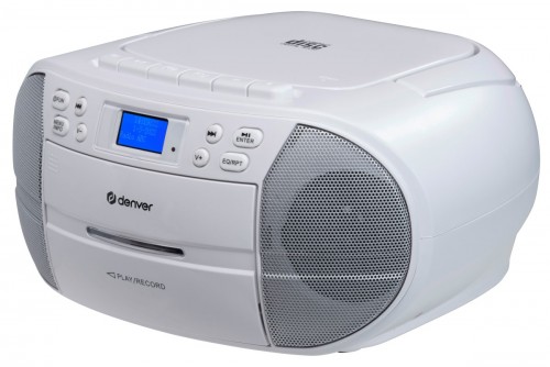 Denver TDC-280B Boombox z radiem FM/DAB+, CD, USB i odtwarzaczem kasetowym, biały