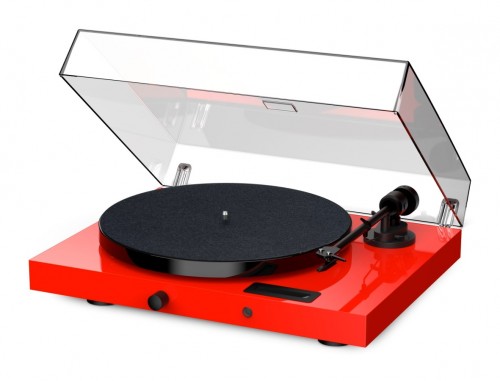 Pro-Ject JukeBox E1 + piano OM5e  Gramofon, System all-in-one / Plug and Play z Bluetooth, czerwony