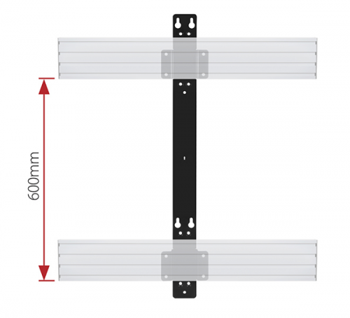 B-Tech SYSTEM X - Podwójne mocowanie ścienne do belki - dystans 19mm BT8390-WFK3 / mocowanie monitora