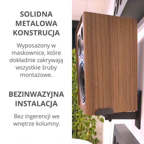 Ścienny uchwyt głośnikowy - uniwersalny, bezinwazyjny AQ VisiOn BR03AS