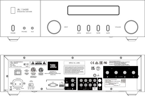 JBL SA550 + MP350 CLASSIC Wzmacniacz streamer ZESTAW