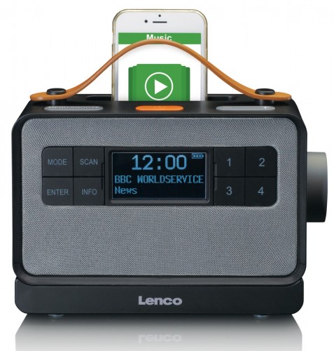 Lenco PDR-065BK - Radio DAB+/FM z Bluetooth i bazą ładującą