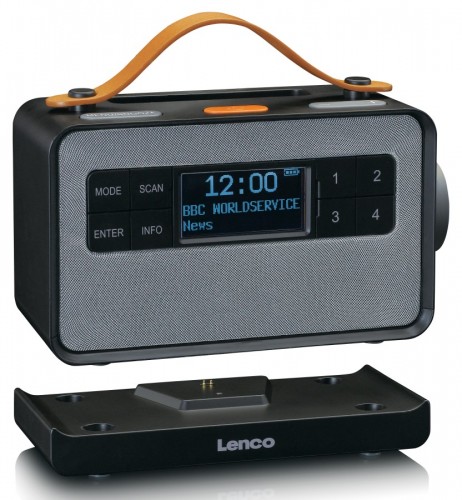 Lenco PDR-065BK - Radio DAB+/FM z Bluetooth i bazą ładującą