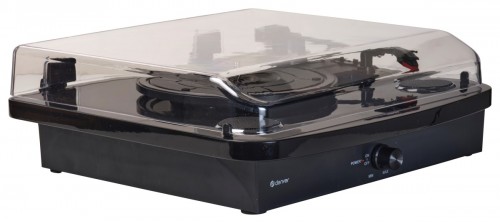 Denver VPL-230 - Gramofon z wbudowanymi głośnikami, Bluetooth, USB i gniazdem kart SD i MP3, czarny