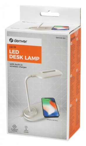 Denver LQI-55 - Lampa stołowa LED z elastycznym ramieniem i ładowarką bezprzewodową