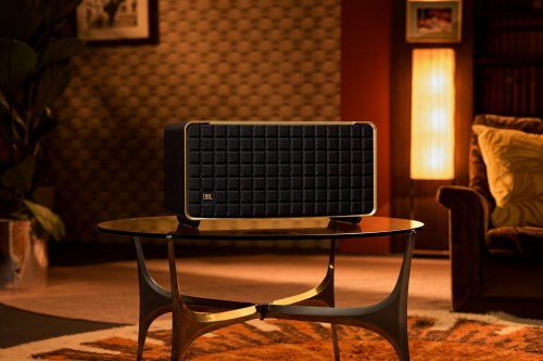 JBL Authentics 500 Inteligentny głośnik domowy high fidelity, w stylu retro, z łącznością Wi-Fi, Bluetooth i asystentami głosowymi.