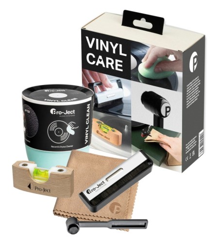 Kompleksowy zestaw do czyszczenia płyt winylowych  Pro-Ject Vinyl Care Set - Brush It + Clean It + Vinyl Clean + level it + cloth it