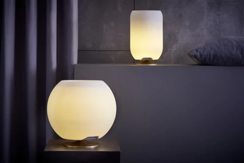 Kooduu - Lampa LED Sphere Brass z wbudowanym głośnikiem Bluetooth oraz chłodzirka na napoje, Mosiądz - 3w1