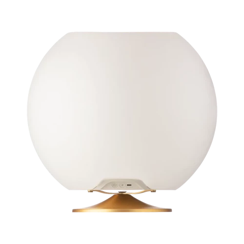 Kooduu - Lampa LED Sphere Brass z wbudowanym głośnikiem Bluetooth oraz chłodzirka na napoje, Mosiądz - 3w1