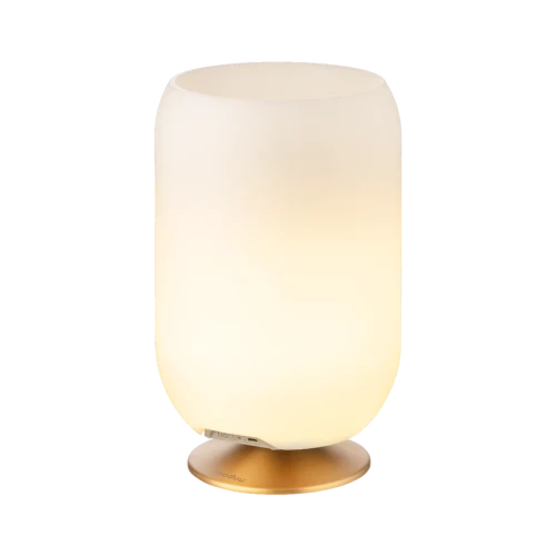 Kooduu - Lampa LED Atmos Brass z wbudowanym głośnikiem Bluetooth oraz chłodzirka na napoje, Mosiądz - 3w1