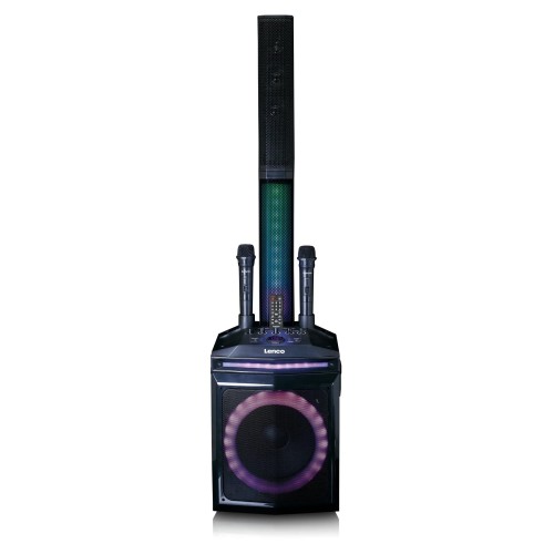Power Audio Lenco PA-220BK z subwooferem i odłączaną kolumną wysokotonową, Czarny