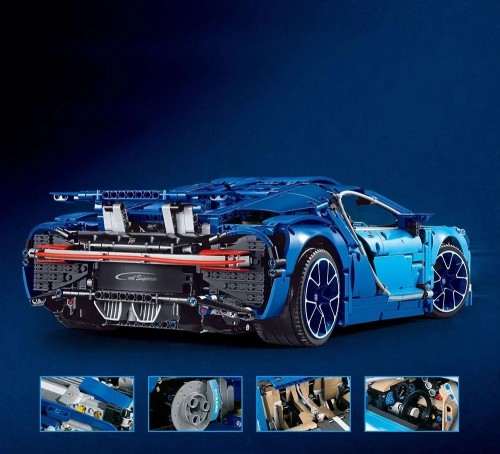 Zestaw klocków Bugatti Chiron z oświetleniem LED - Zamiennik
