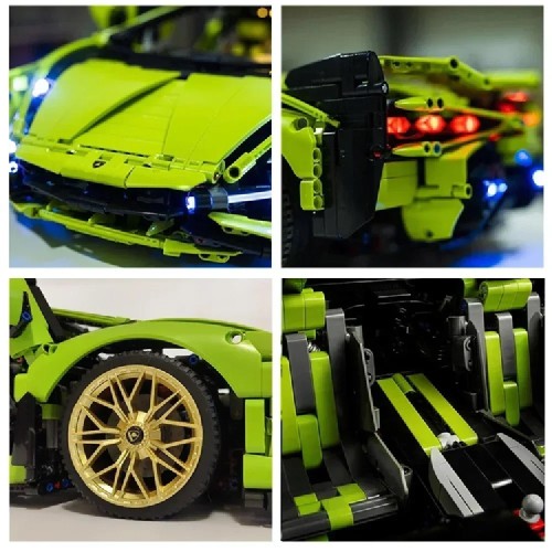 Zestaw klocków Lamborghini Sian FKP 37 z oświetleniem LED - Zamiennik