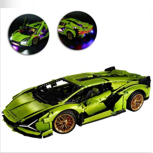 Zestaw klocków Lamborghini Sian FKP 37 z oświetleniem LED - Zamiennik