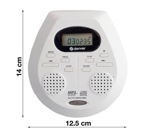 Denver DMP-395W przenośny odtwarzacz CD/MP3 z funkcją antishock i podbiciem basów