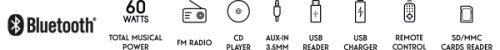 Thomson DS121CD - wieża multimedialna z CD, Bluetooth, USB, FM