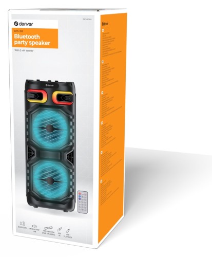 Denver BPS-355 - Głośnik imprezowy Bluetooth z oświetleniem LED