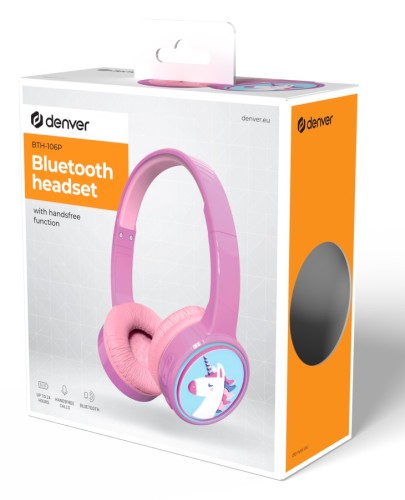 Słuchawki dziecięce Bluetooth różowe Denver BTH-106P