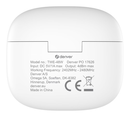 Denver TWE-48W - bezprzewodowe słuchawki Bluetooth