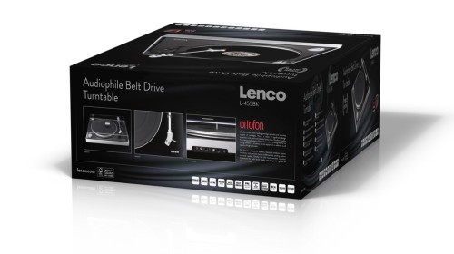 Lenco L-455BK - gramofon z aluminiową obudową i wkładką 2M RED