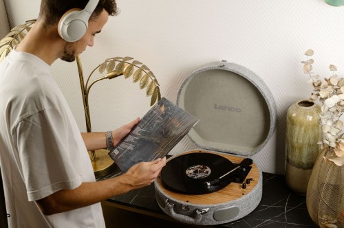 Lenco LS-66GY - gramofon z głośnikami i wkładką AT-3600