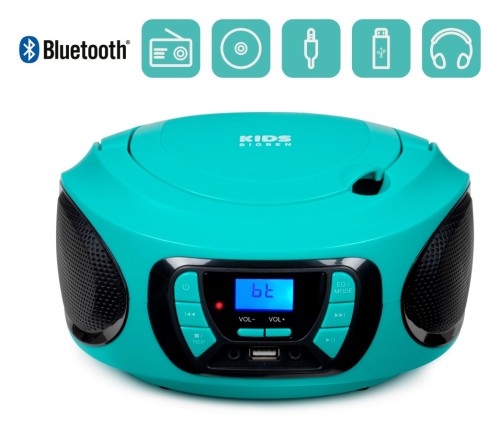 Bigben CD62BLUSBBT - przenośny odtwarzacz CD/MP3, USB z radiem FM i Bluetooth
