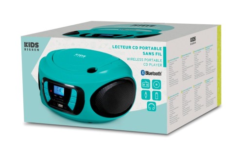 Bigben CD62BLUSBBT - przenośny odtwarzacz CD/MP3, USB z radiem FM i Bluetooth