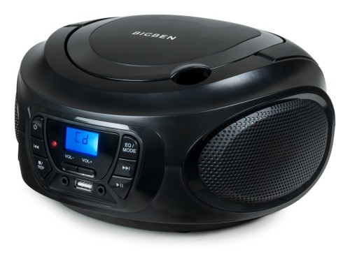 Bigben CD62NUSBBT - przenośny odtwarzacz CD/MP3, USB z radiem FM i Bluetooth, czarny