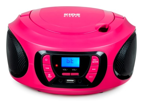 Bigben CD62RSUSBBT - przenośny odtwarzacz CD/MP3, USB z radiem FM i Bluetooth, różowy