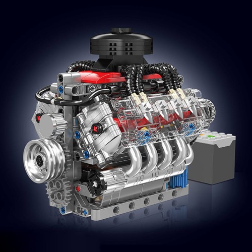 Zestaw klocków konstrukcyjnych Mould KING 10171 Silnik LSX454 V8 ENGINE | 487 EL.