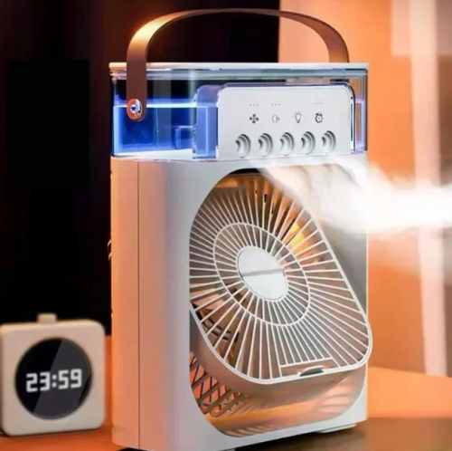 Klimatyzator Przenośny 3w1 USB – Nawilżacz + Wentylator + Chłodzenie Wodne LED Slim