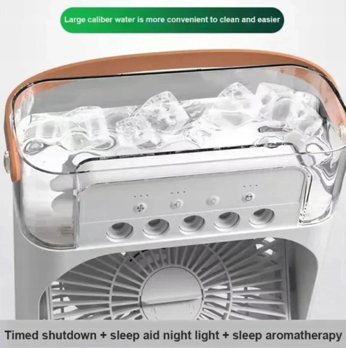 Klimatyzator Przenośny 3w1 USB – Nawilżacz + Wentylator + Chłodzenie Wodne LED Slim
